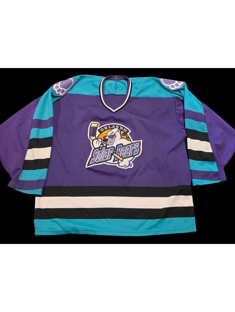Vintage 90s Bauer Orlando Solar Bears IHL Hockey Jersey Size XL